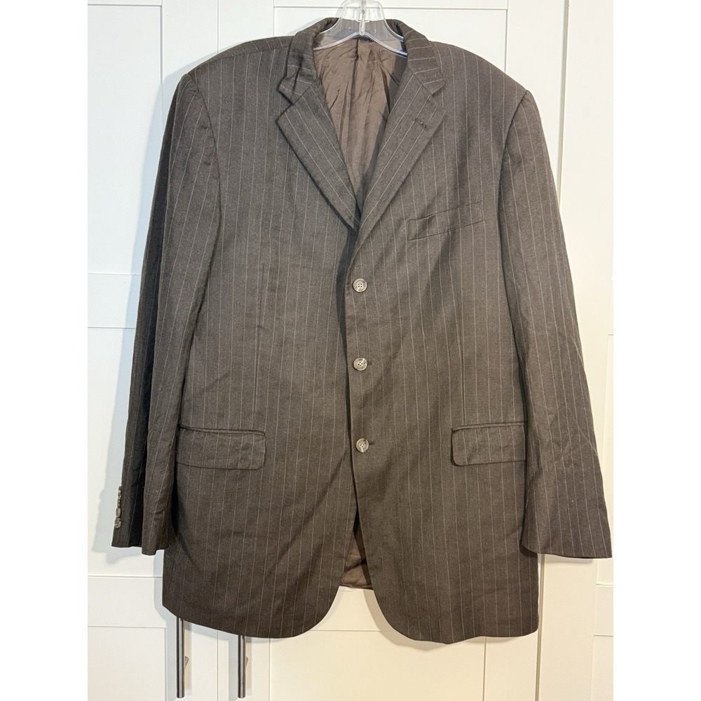 Burberry London Blue Label Mens 3 Button Notched Lapel Blazer Jacket Brown 44R‎